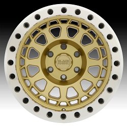 Black Rhino Primm Beadlock Matte Gold Custom Truck Wheels 3